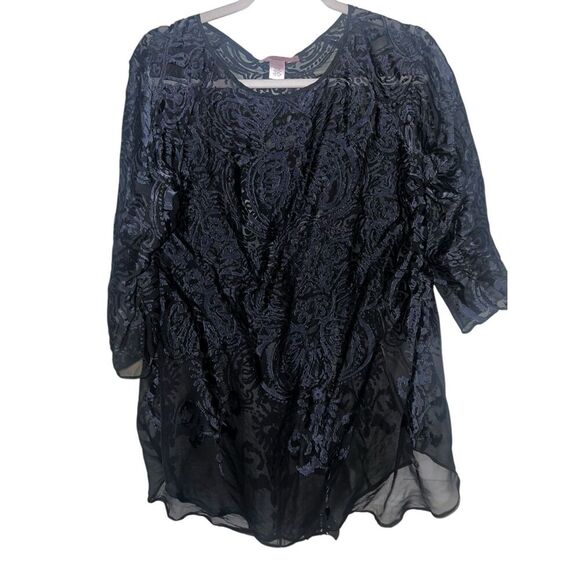 Calypso st barth black & blue sz s Sheer Minimalist Monochrome Beach Summer - Picture 1 of 6